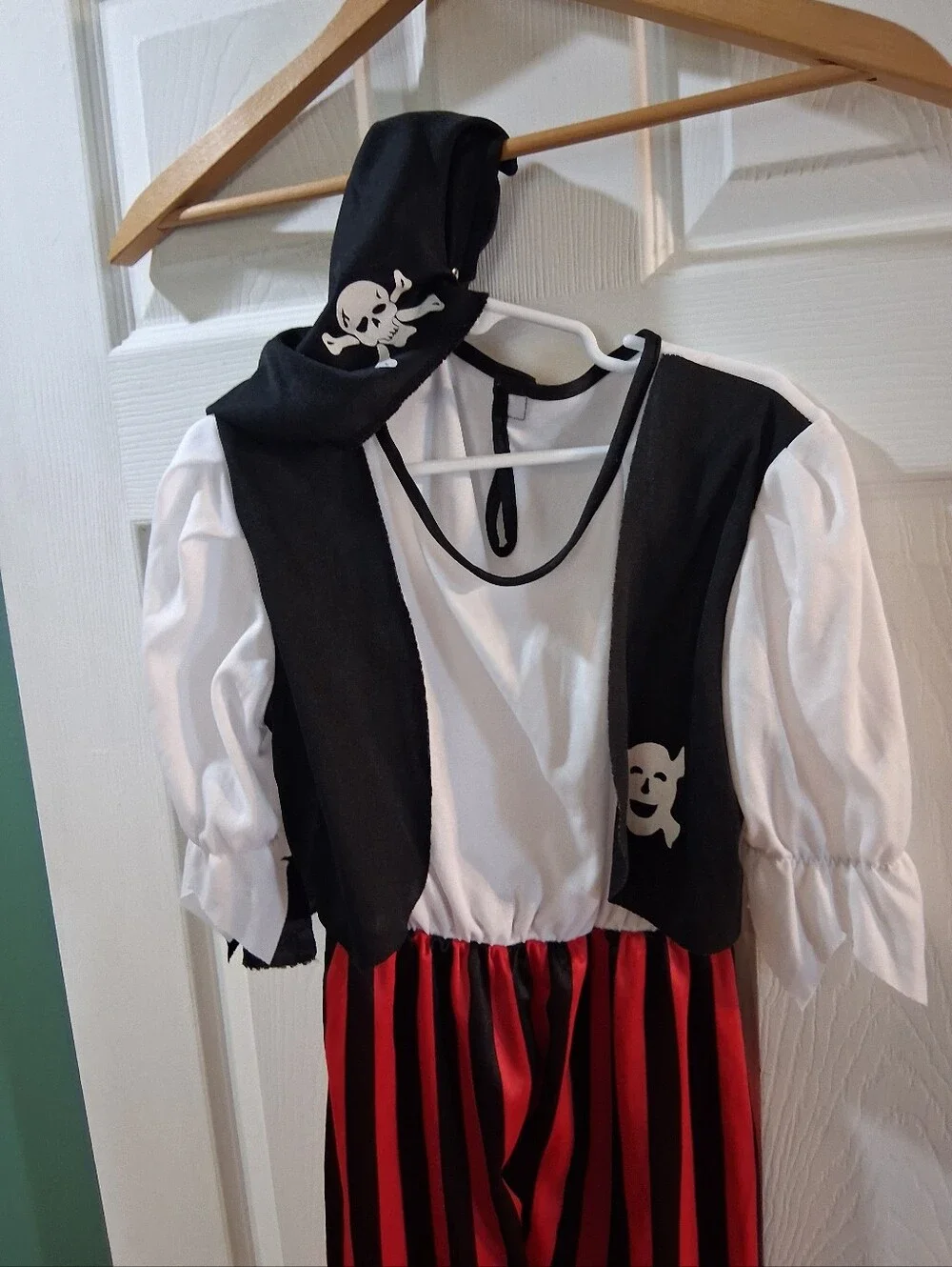 Kids Pirate Costume - Black, White & Red